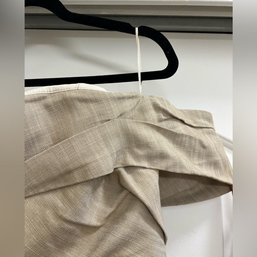 NWT Zara Structured Strapless Dress with One off the Shoulder Sleeve - Picture 7 of 12